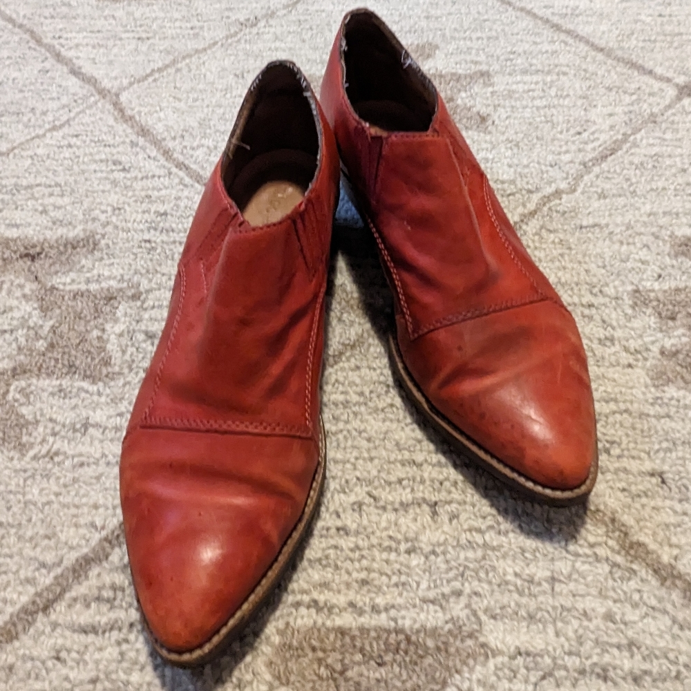 Nicole Red Western Style Leather Boots